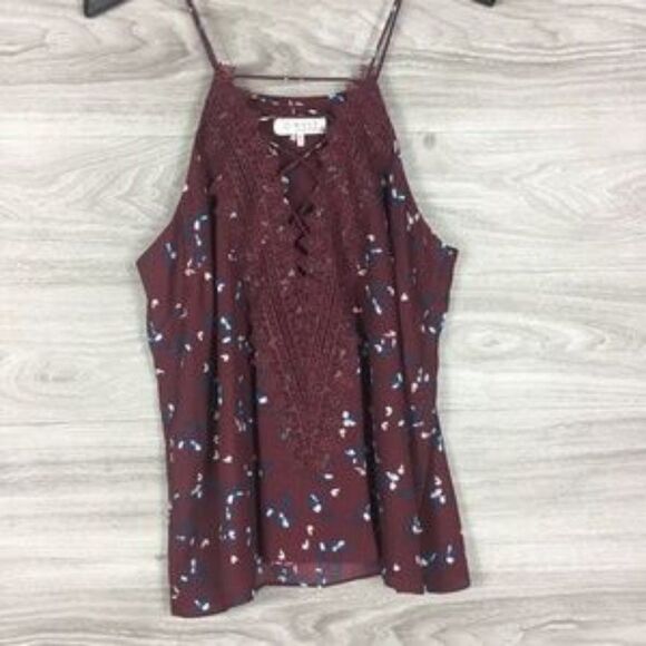 Wayf Burgundy Posie Strappy Camisole - Picture 5 of 7
